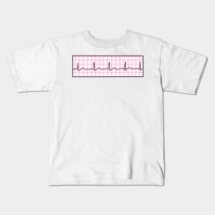 Hand Drawn Normal Electrocardiogram Pink Kids T-Shirt